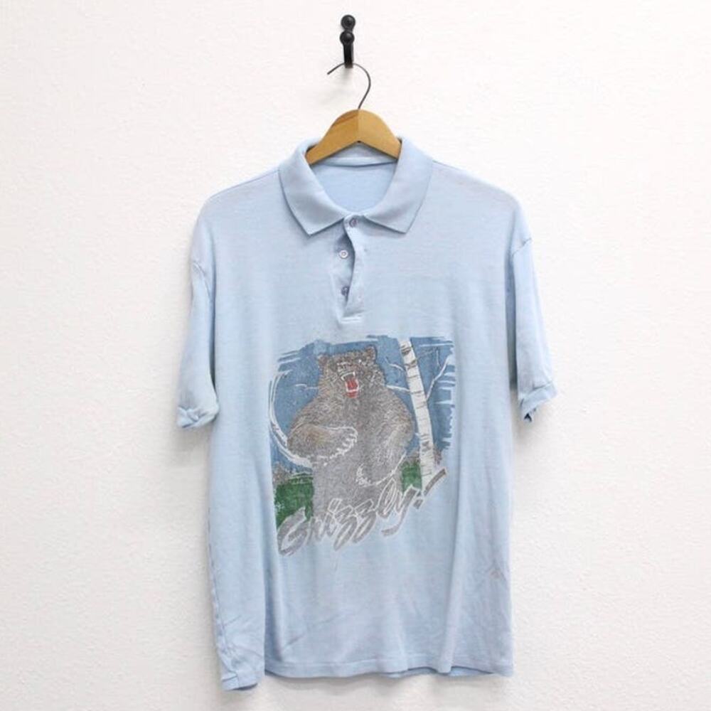 Vintage Grizzly Bear Polo Shirt Large